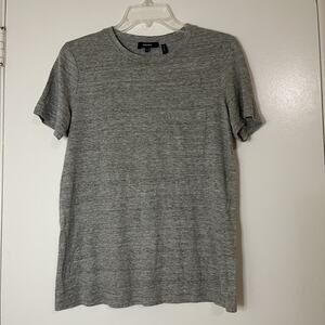 Theory Easy Pocket crew neck Tee Flex Linen Gray T-shirt small